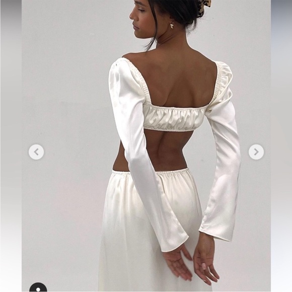 NWT We wore what white dress Cut Out Midi in Whisper White size medium! - Picture 3 of 16